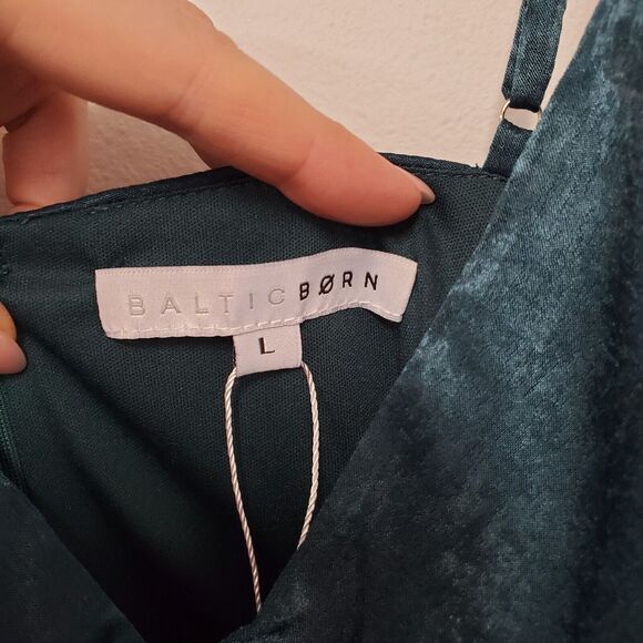 Baltic Born Wrap Dress Large Green Midi Whimsigoth Forest Fairy Party Wedding - Picture 4 of 13